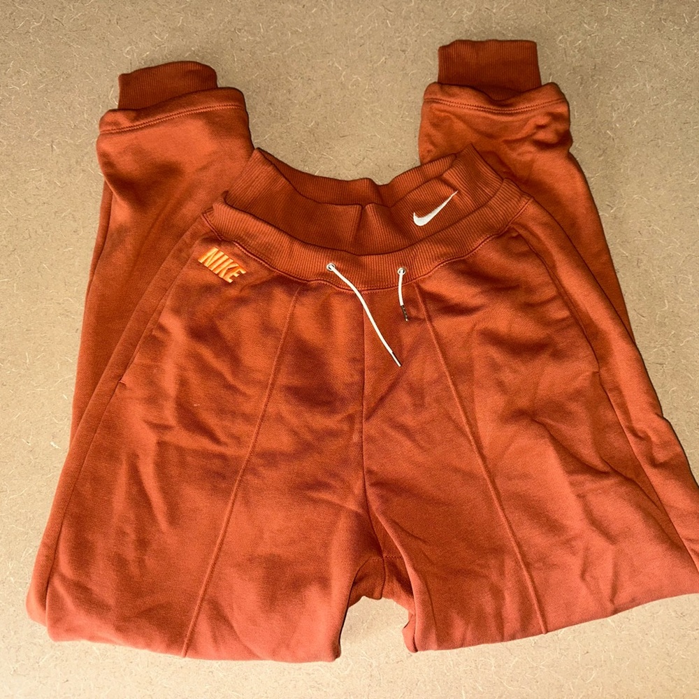 Nike Orange Jogger Sweatpants with Elastic Cuffs